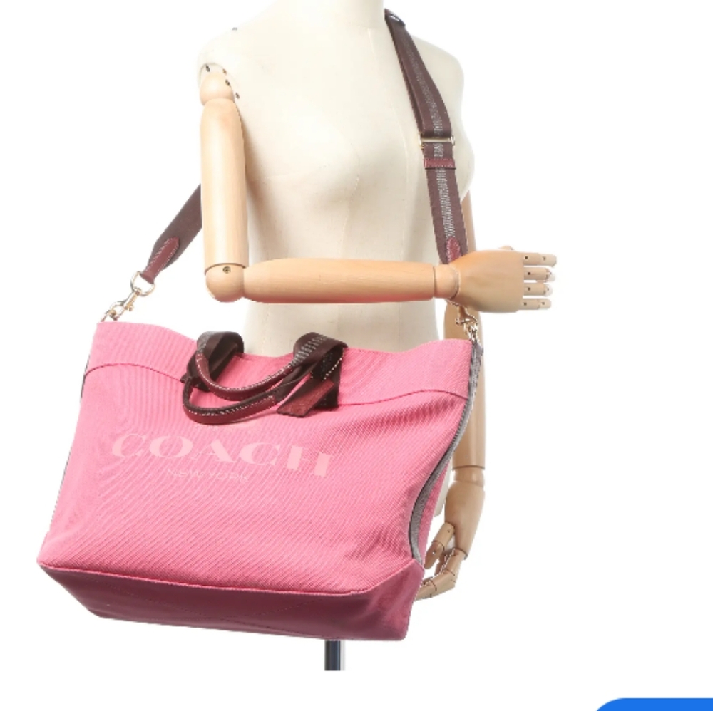 Coach Pink and Brown Tote Bag